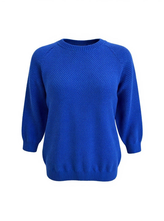 "Penny" Textured Jumper - Cobalt