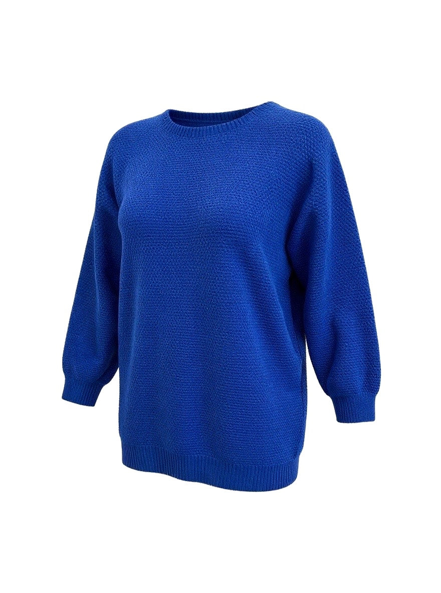 "Penny" Textured Jumper - Cobalt