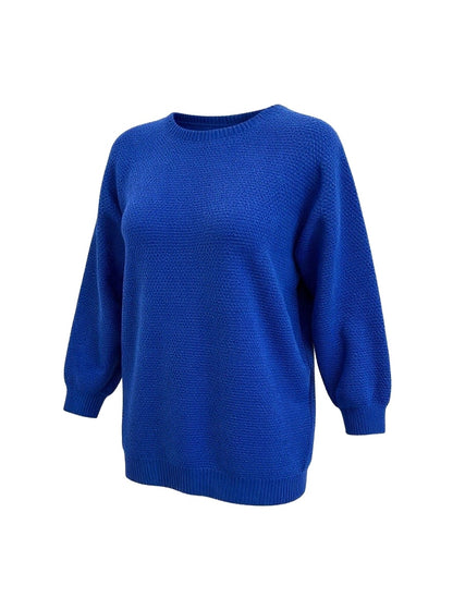 "Penny" Textured Jumper - Cobalt