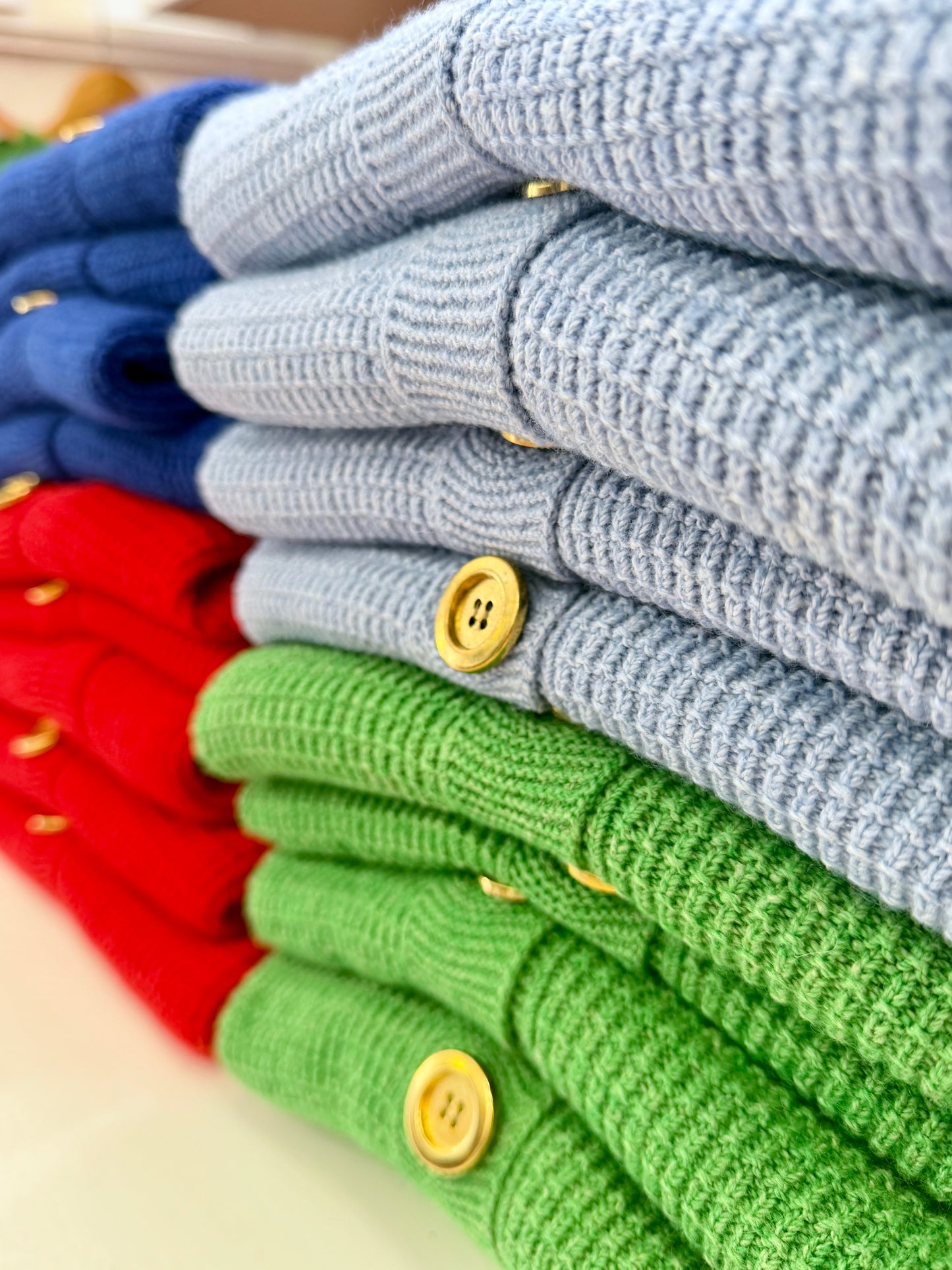 Cobolt Blue 'Hepburn' Button Vest - Textured Cotton/Merino