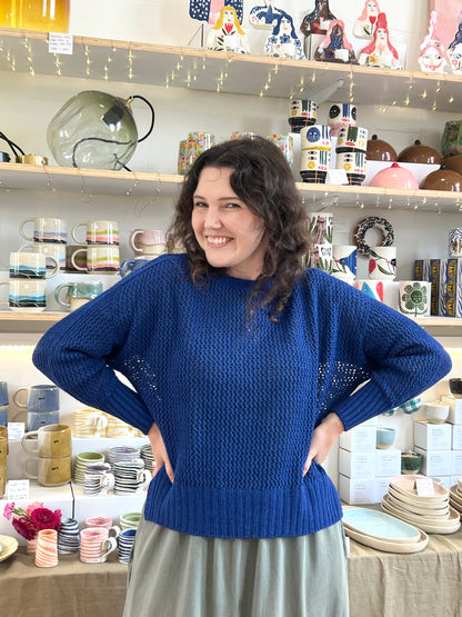 Cherry Red 'Lax' Jumper - Cotton/Merino blend