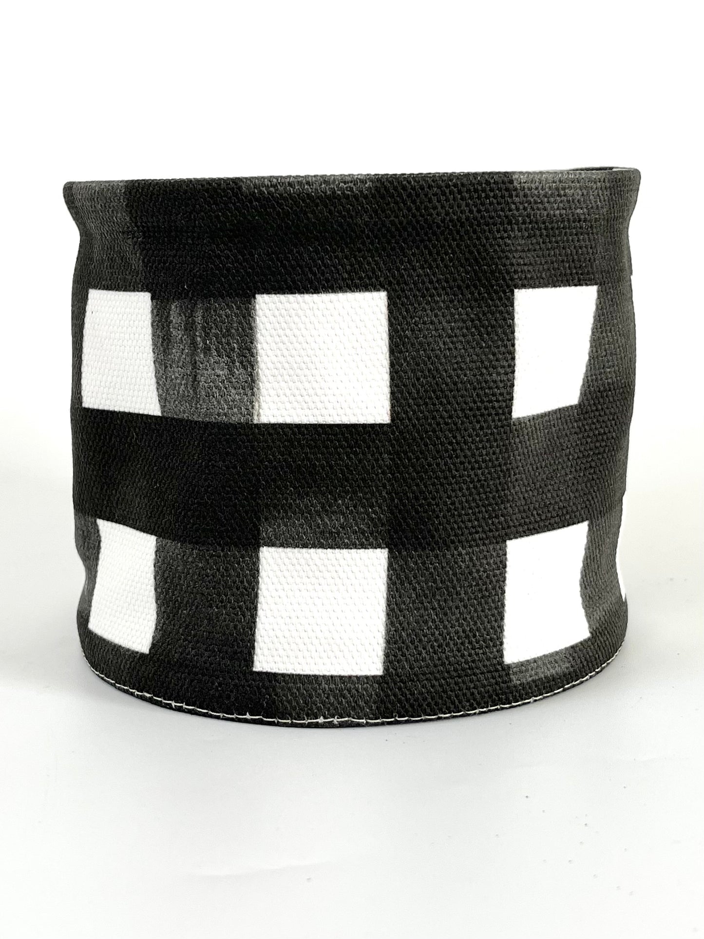 Canvas Planter - Black & White Gingham