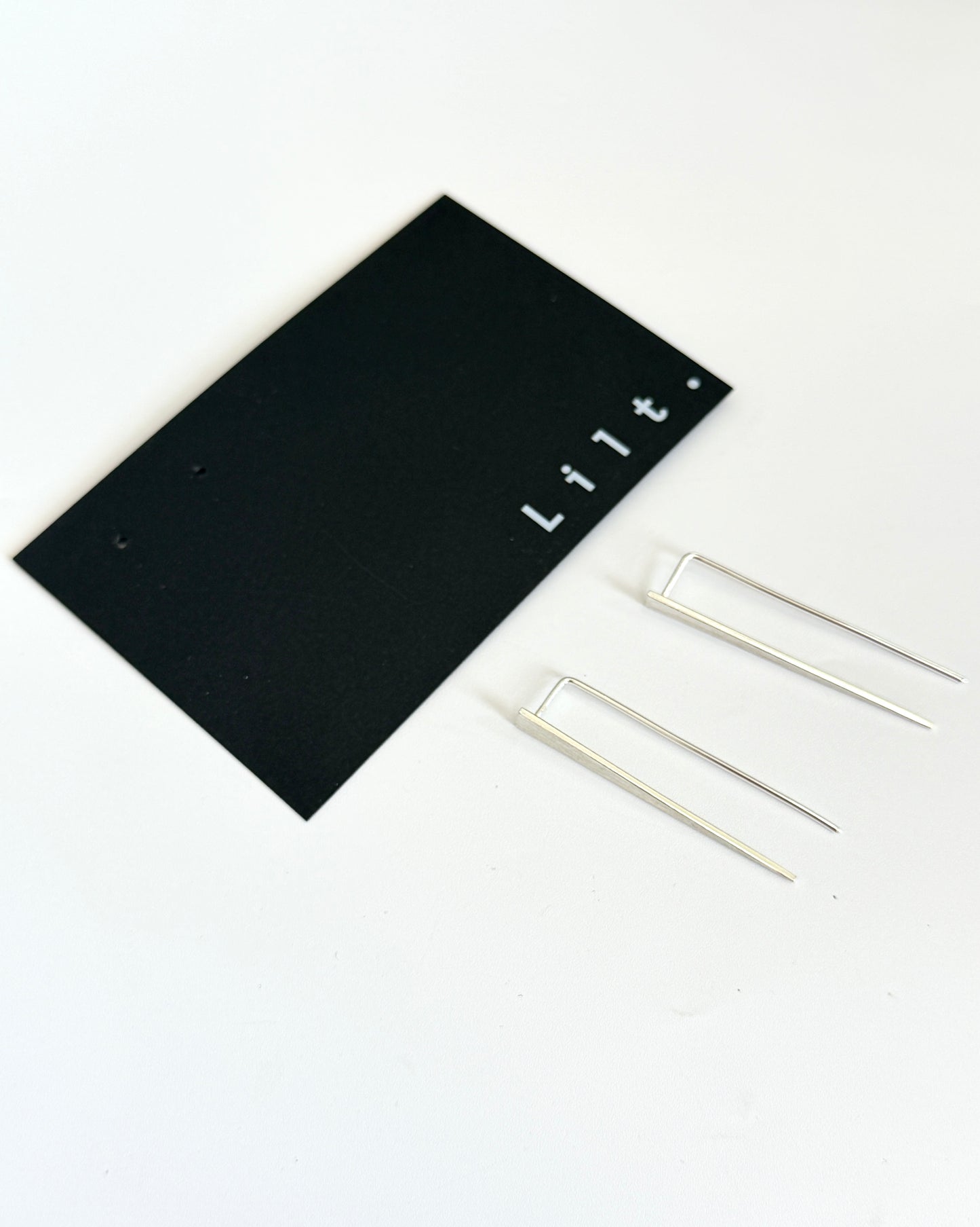 Long Slender Triangles on Threader Hook Earrings