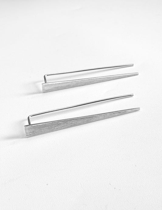 Long Slender Triangles on Threader Hook Earrings