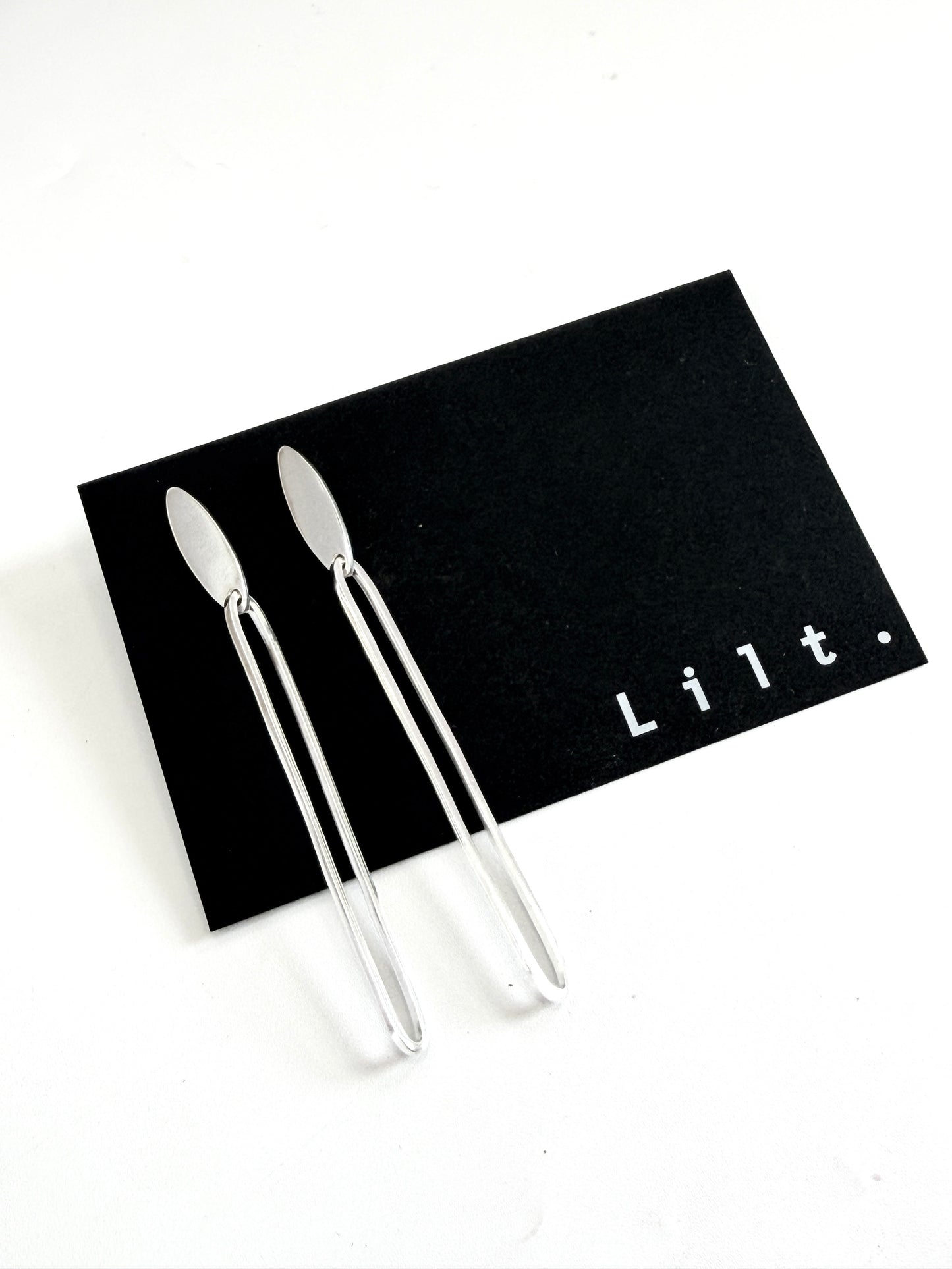 Oval Stud with Dangle Oval Hoop Earrings