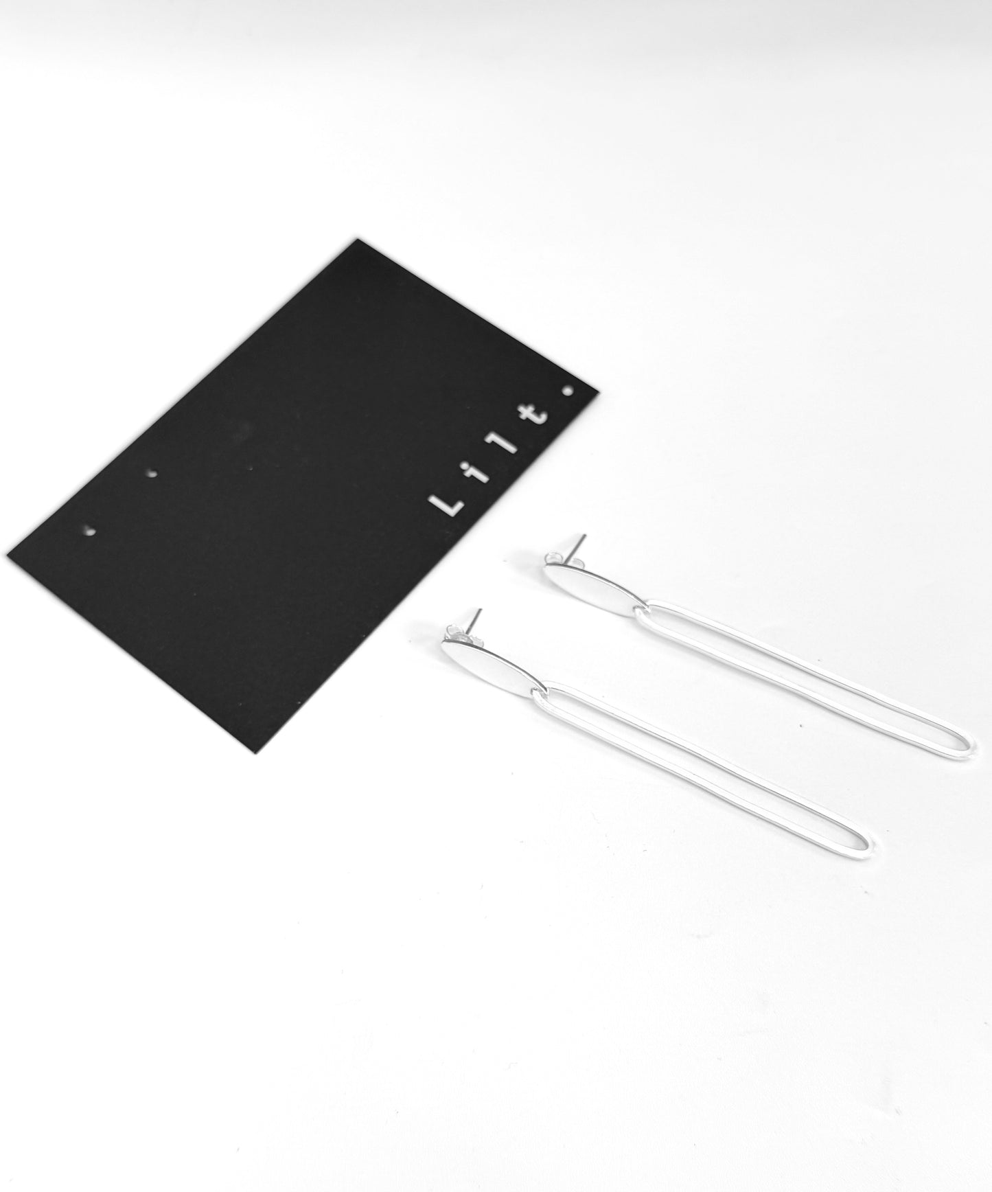 Oval Stud with Dangle Oval Hoop Earrings