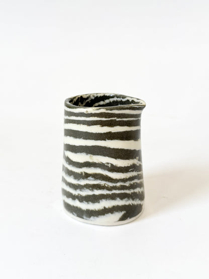 Small Pourer - Ceramic Nerikomi Dark Green Stripe
