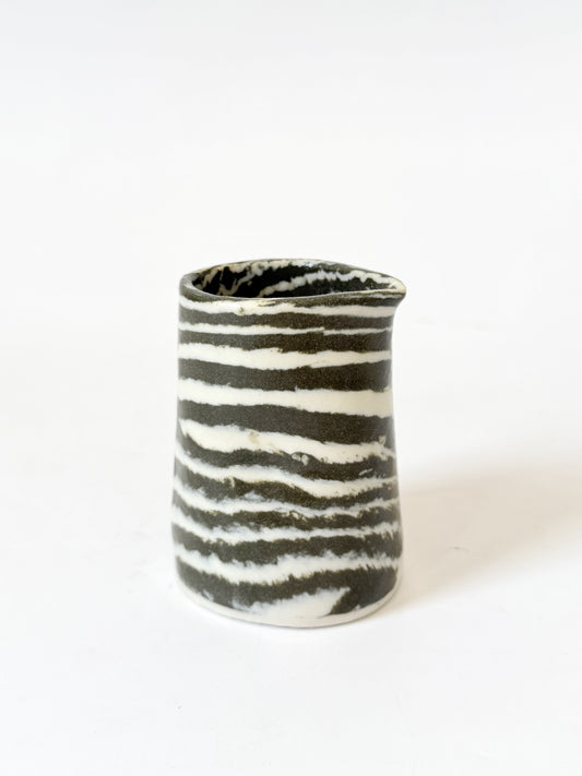 Small Pourer - Ceramic Nerikomi Dark Green Stripe