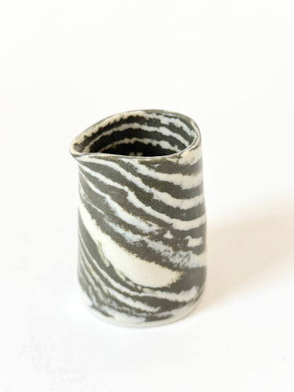 Small Pourer - Ceramic Nerikomi Dark Green Stripe