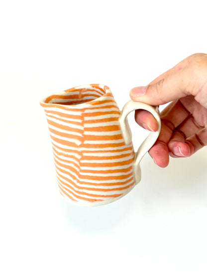 Ceramic Nerikomi Jug - Small - Orange