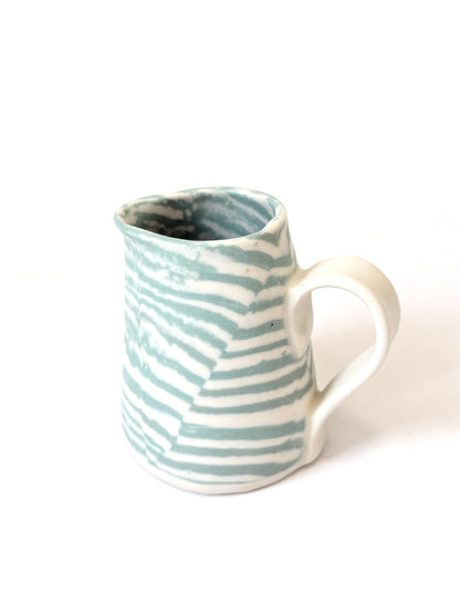 Ceramic Nerikomi Jug - Small - Turquoise Stripe