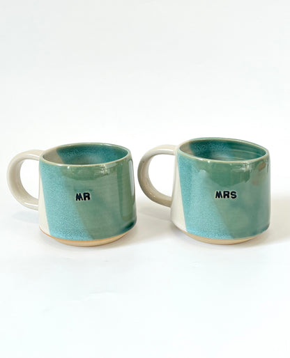 Couples Cups "Mrs." Mug - Teal Green