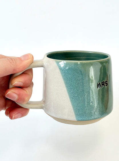 Couples Cups "Mrs." Mug - Teal Green