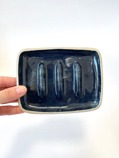 Ceramic Soap Dish - Navy