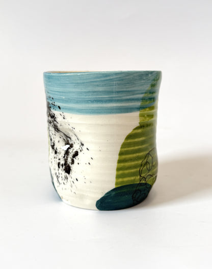 Summer Time Thumb-dent tumbler - by Tatyanna Meharry of Clae Ceramics