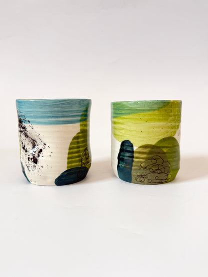 Summer Time Thumb-dent tumbler - by Tatyanna Meharry of Clae Ceramics