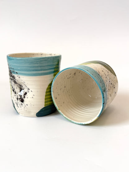 Summer Time Thumb-dent tumbler - by Tatyanna Meharry of Clae Ceramics