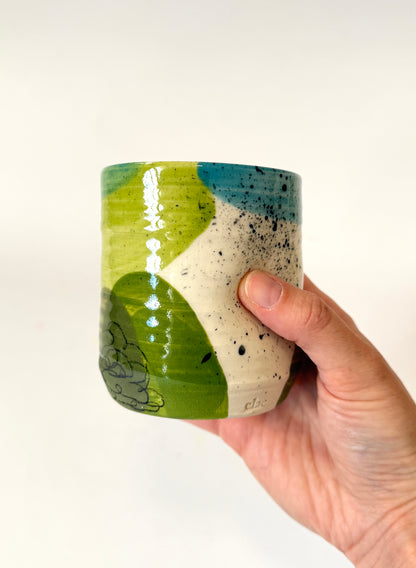Summer Time Thumb-dent tumbler - by Tatyanna Meharry of Clae Ceramics
