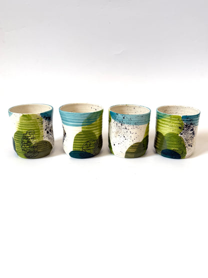 Summer Time Thumb-dent tumbler - by Tatyanna Meharry of Clae Ceramics