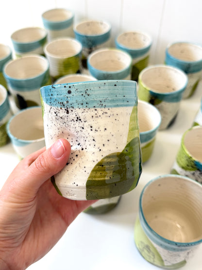 Summer Time Thumb-dent tumbler - by Tatyanna Meharry of Clae Ceramics
