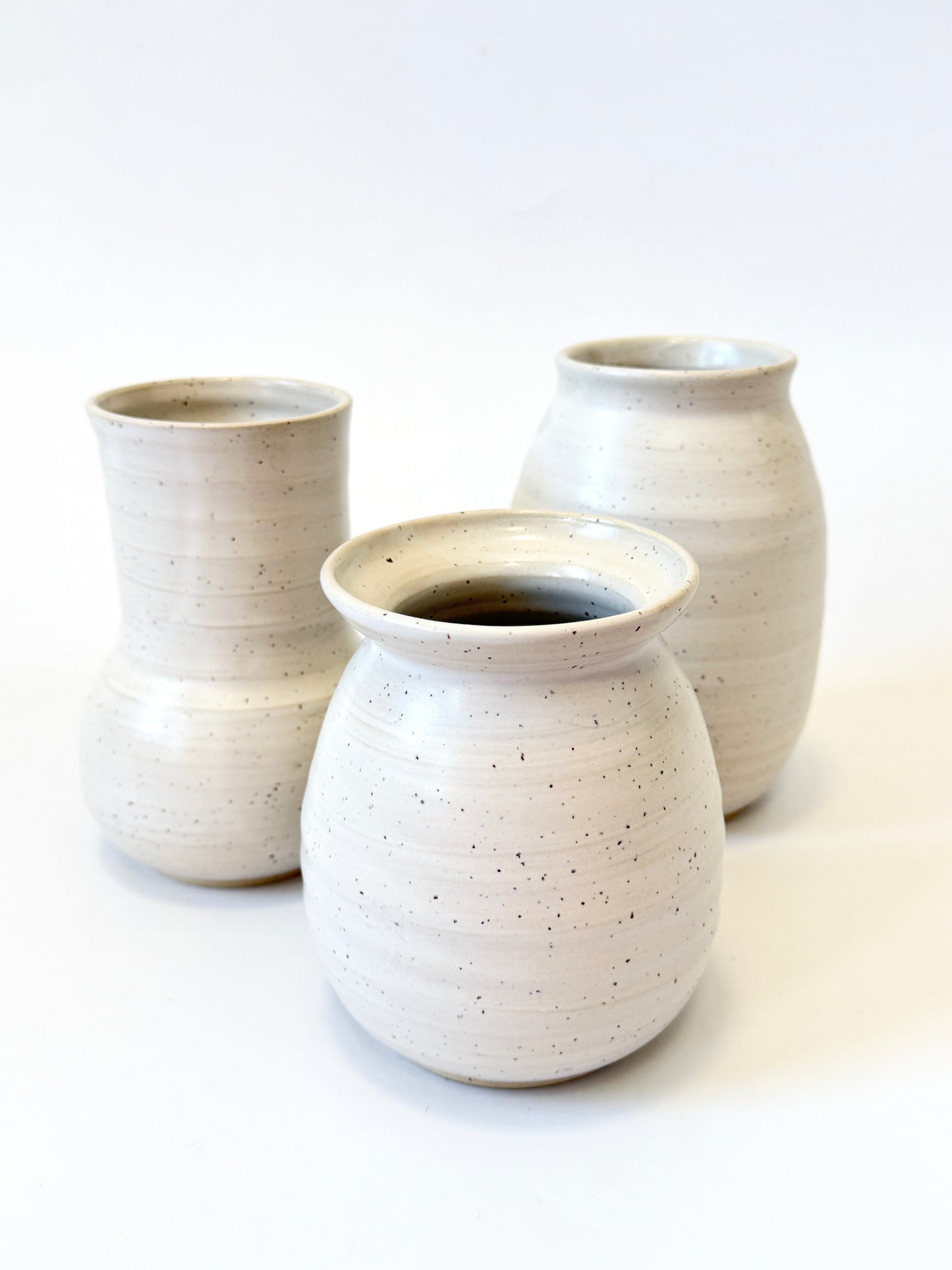 Handmade Ceramic Flower Vase - White (A)