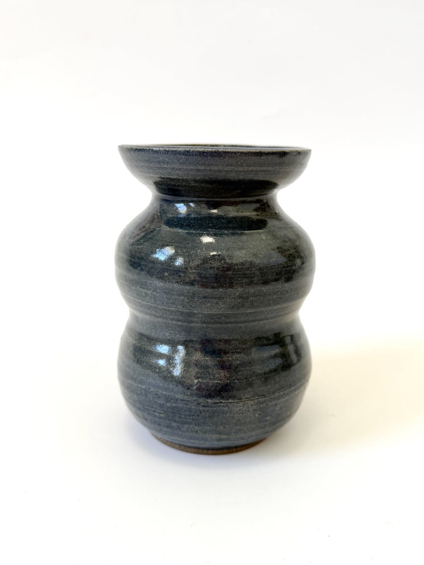Handmade Ceramic Flower Vase - Dark Denim (B)