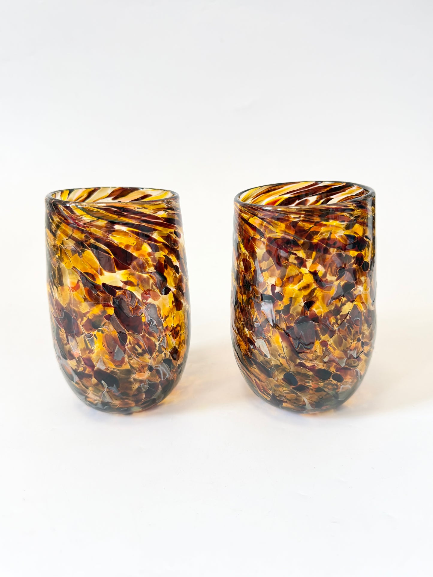 Handblown Glass Tumbler - Tortoiseshell