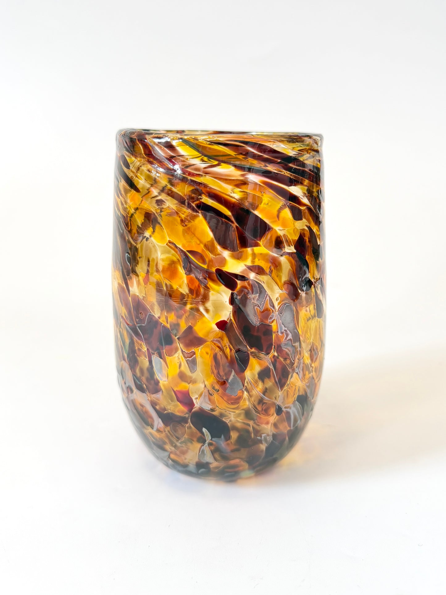 Handblown Glass Tumbler - Tortoiseshell