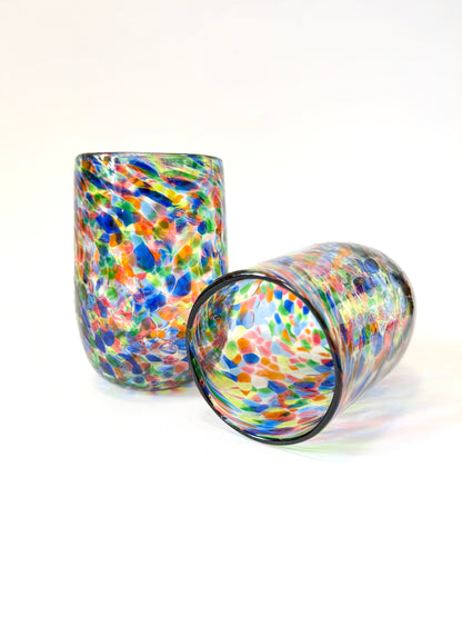 Handblown Glass Tumbler - Peacock