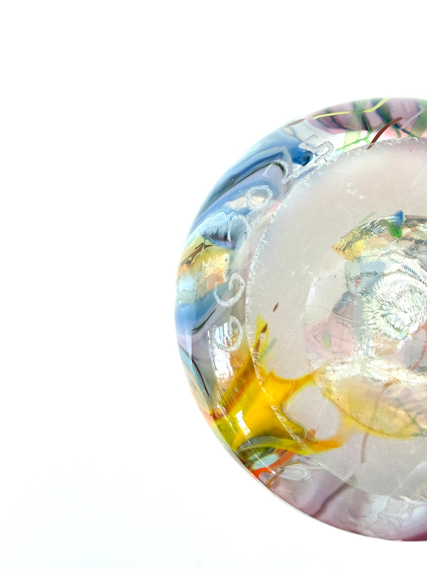 Small Handblown Glass Cylinder Vase - by Grinter Glass - 'Shard with white rim' exclusive