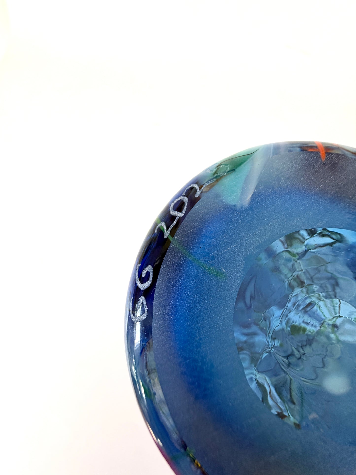 'Blue Shard' Small Handblown Glass Cylinder Vase - by Grinter Glass - exclusive