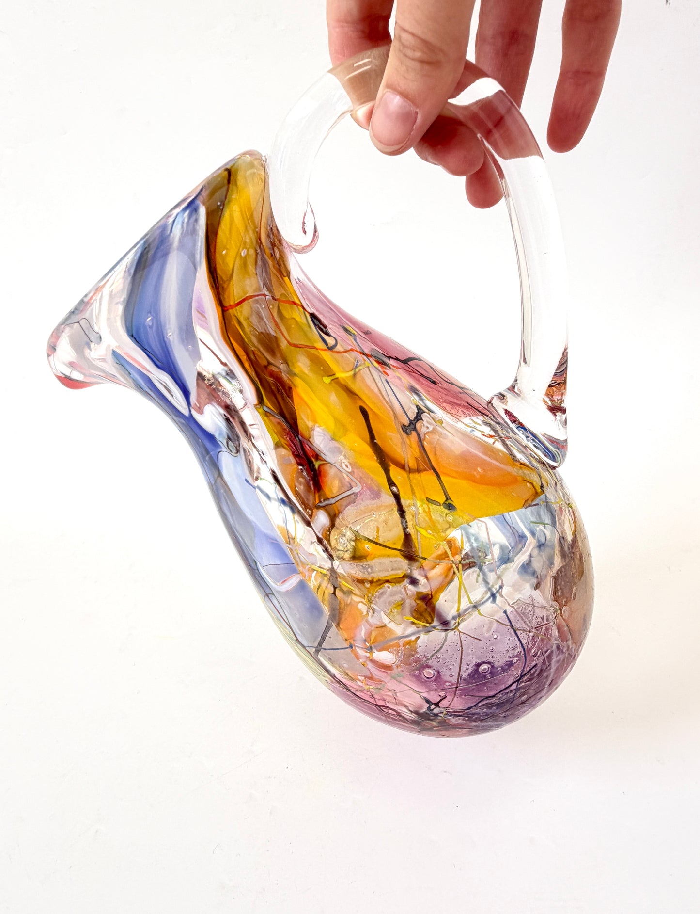 Handblown Glass Shard Carafe - with handle