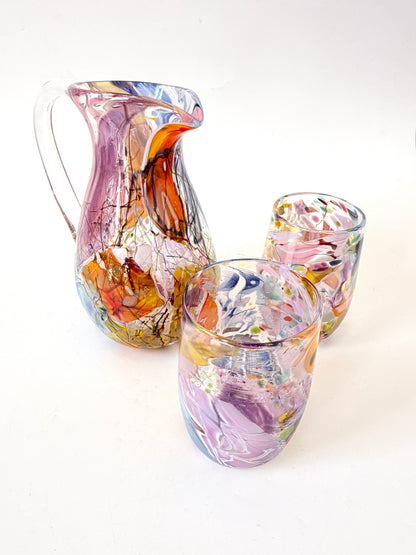 Handblown Glass Shard Carafe - with handle