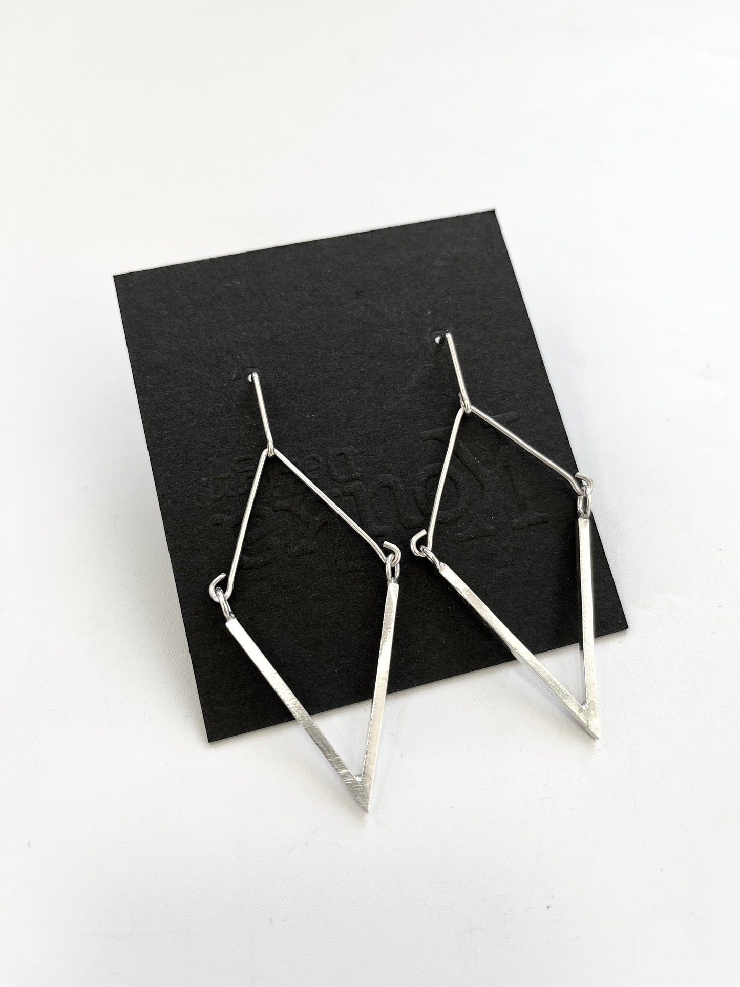 Silver Large V Shape Earrings