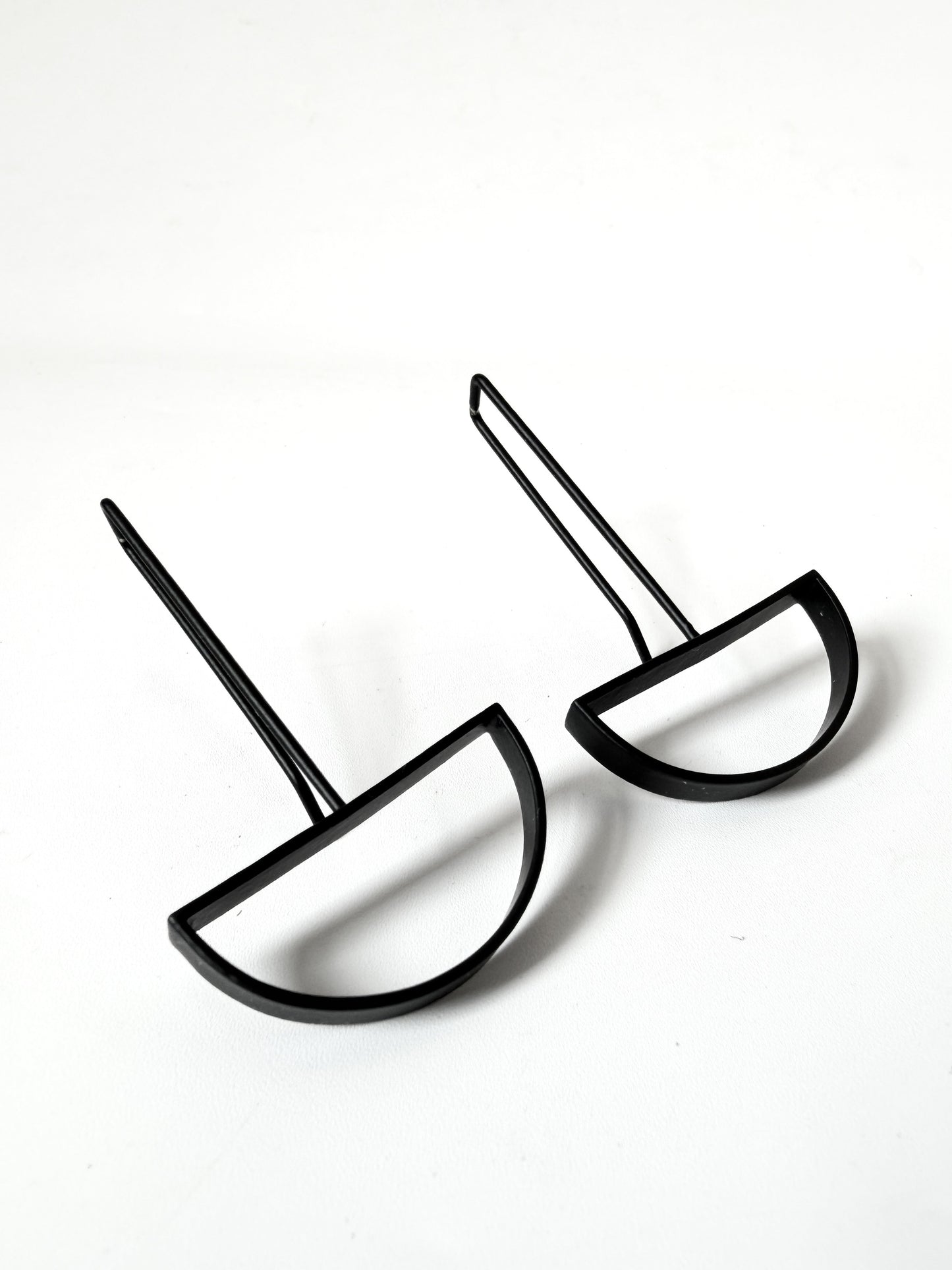 Black Crescent Shape Earrings