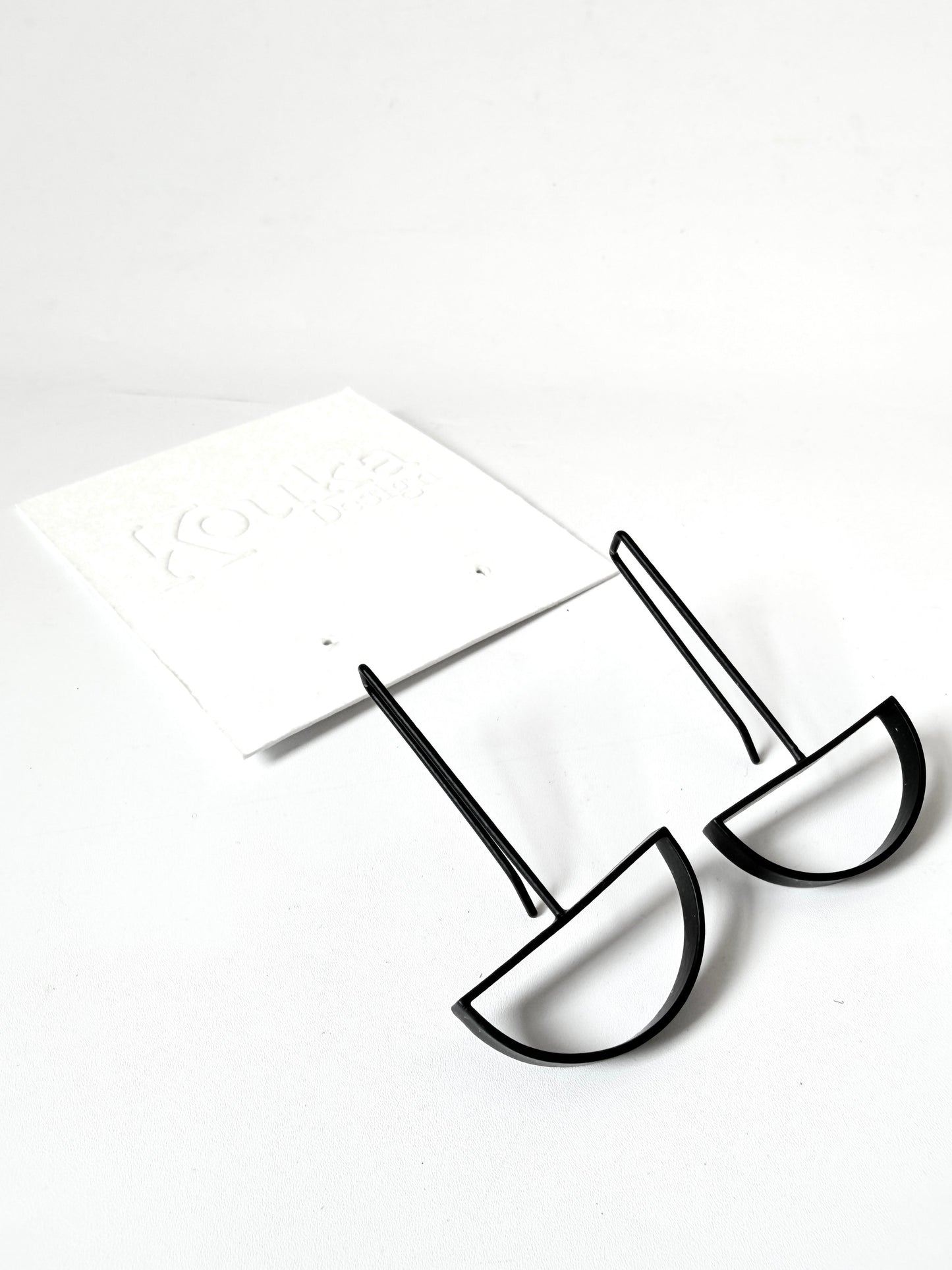 Black Crescent Shape Earrings