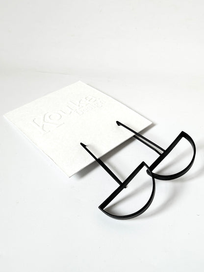 Black Crescent Shape Earrings
