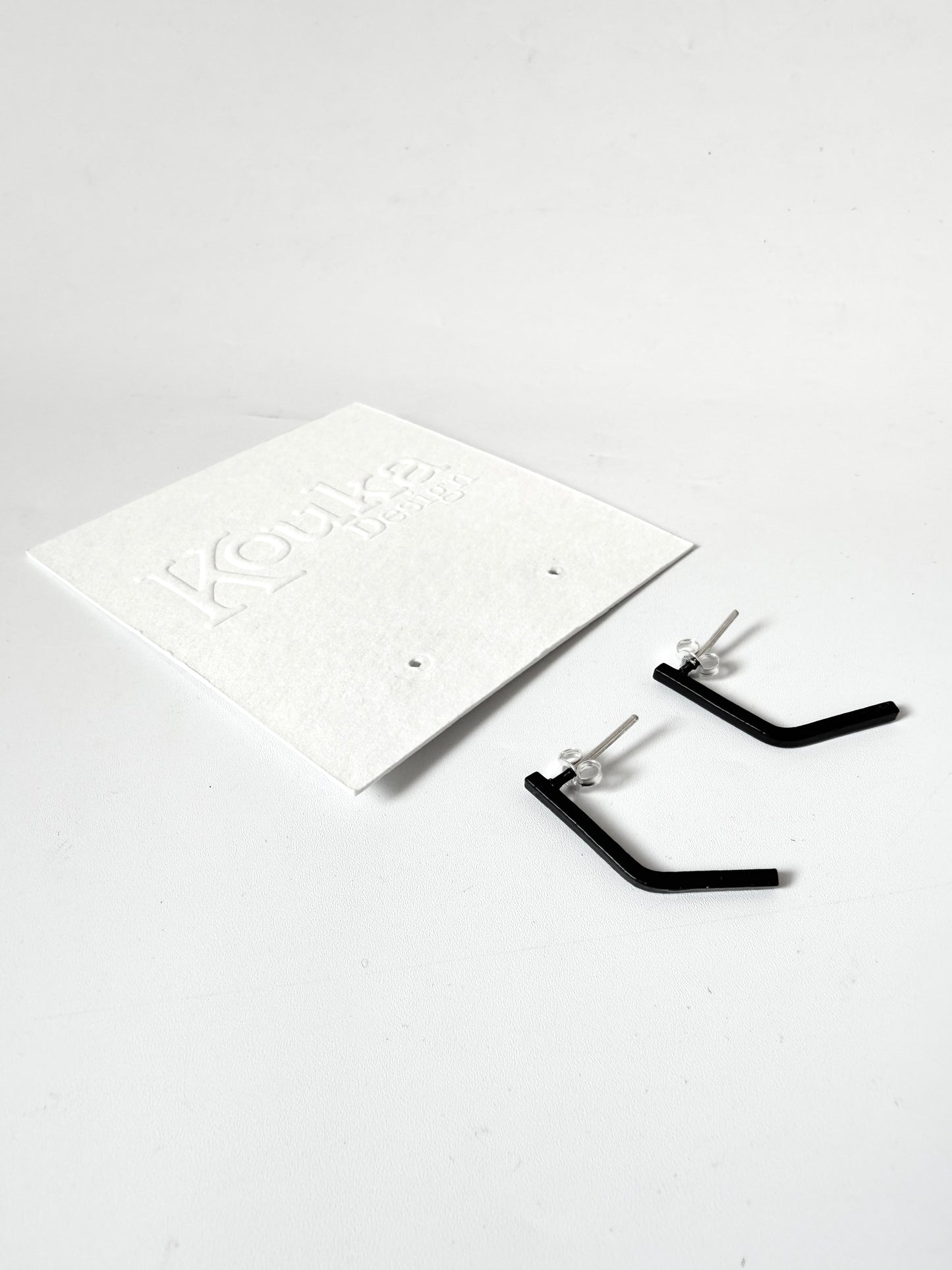 Black Small Bent Earrings