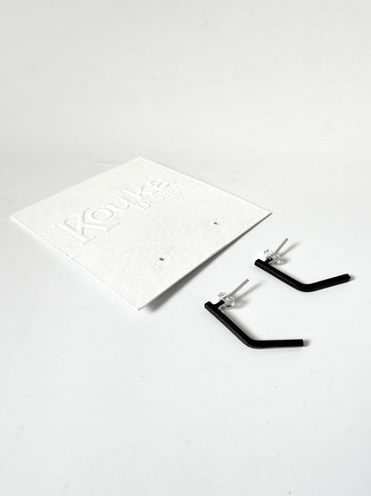 Black Small Bent Earrings