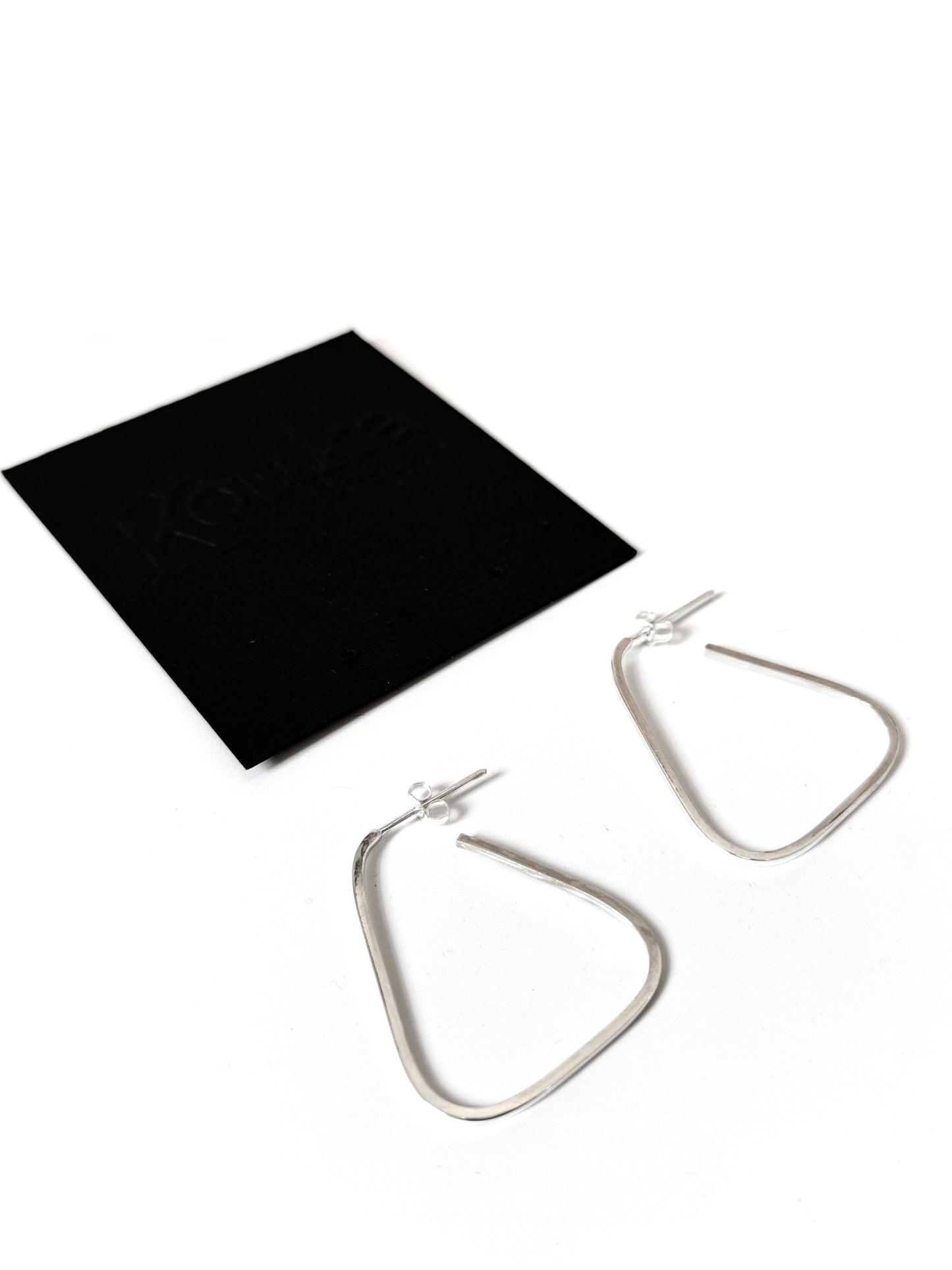 Silver Open Pear Shape Earrings