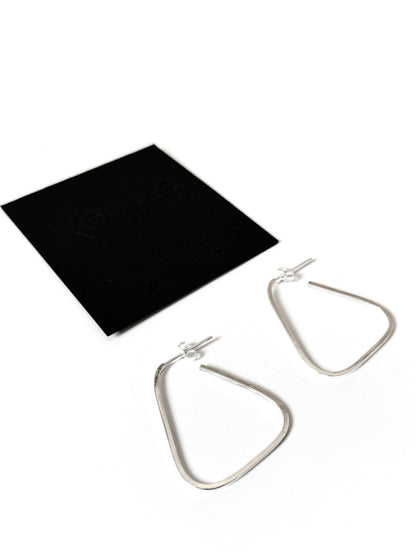 Silver Open Pear Shape Earrings