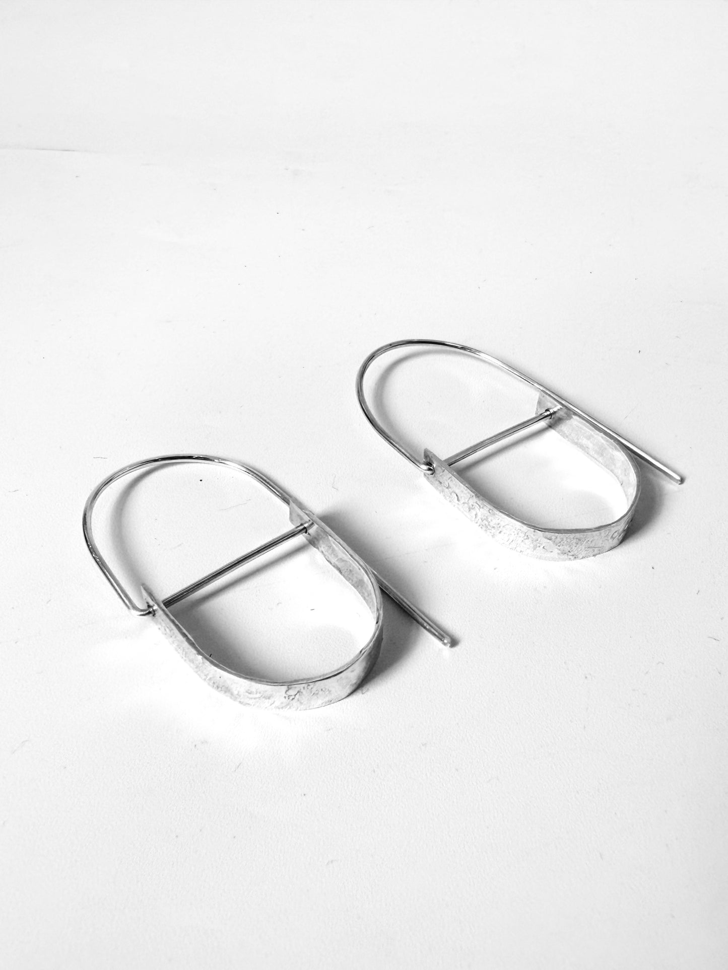 Silver Curve with Hoop Post Earrings