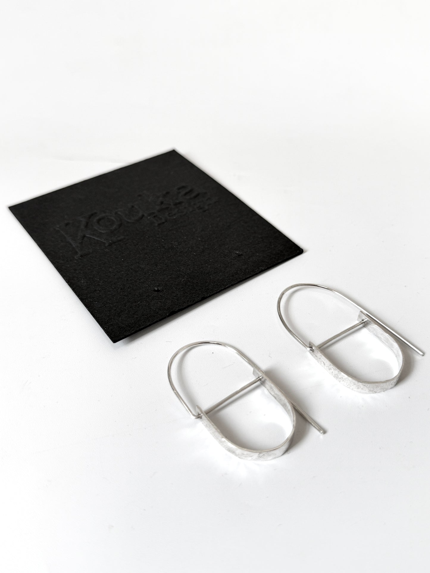 Silver Curve with Hoop Post Earrings