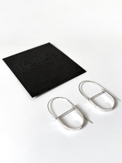Silver Curve with Hoop Post Earrings