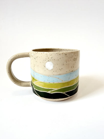Ceramic Landscape Mug - Green & Blue