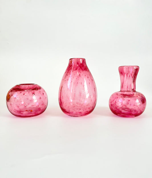 Handblown Glass Diffuser/Vase - Raspberry