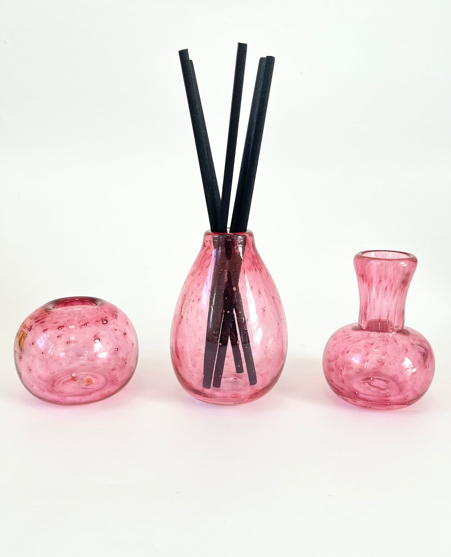 Handblown Glass Diffuser/Vase - Raspberry