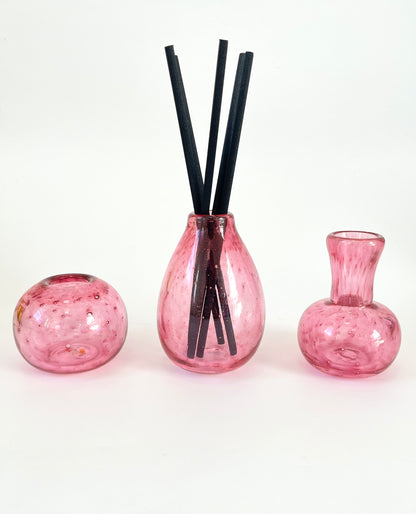 Handblown Glass Diffuser/Vase - Raspberry