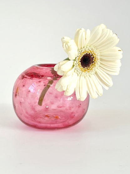 Handblown Glass Diffuser/Vase - Raspberry