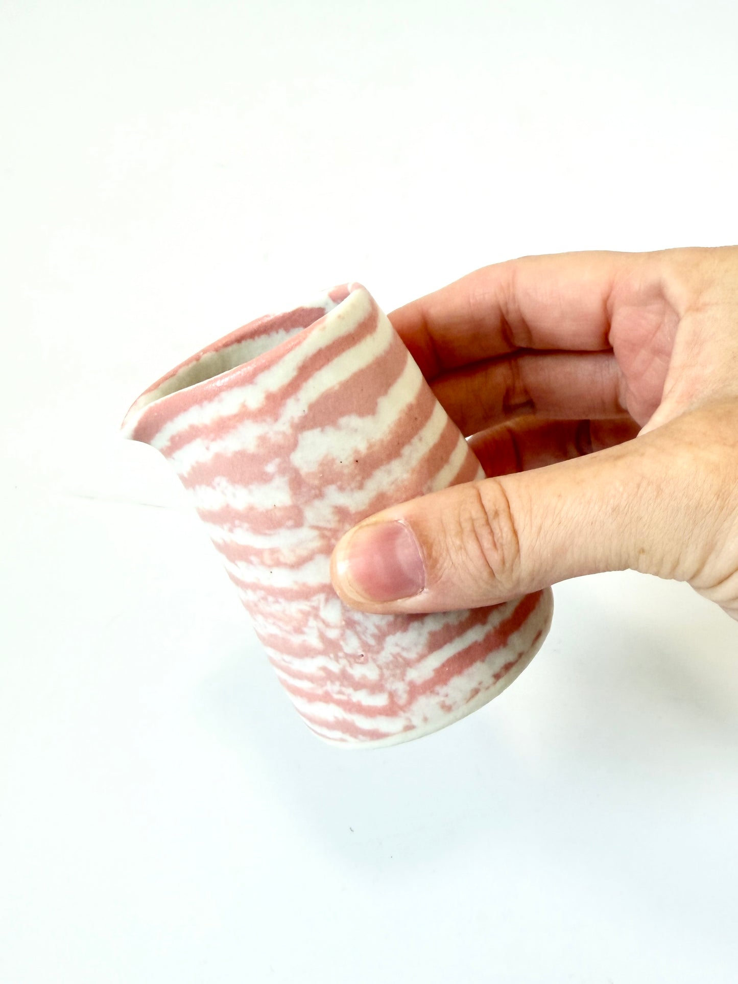Ceramic Nerikomi Pourer - Small - Pink Stripe